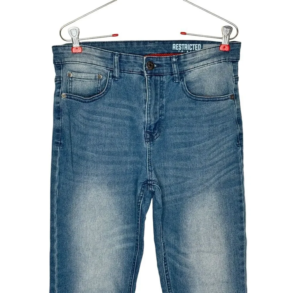 Restricted to All Men's Jeans Slim Fit Mid-Rise Skinny Stretch Denim Blue Sz. 30